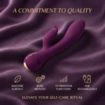 Obsession Desire in purple showing silicone surface, dual motors and USB charging features.