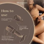 Womanizer Beauty Black/Gold illustrated control and stimulation-head guide, without borders