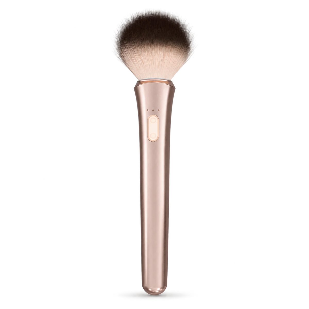 Glimmer Brush Vibrator — Transparent Product View Glimmer rose-gold brush vibrator with a slim handle and two-tone brush head.