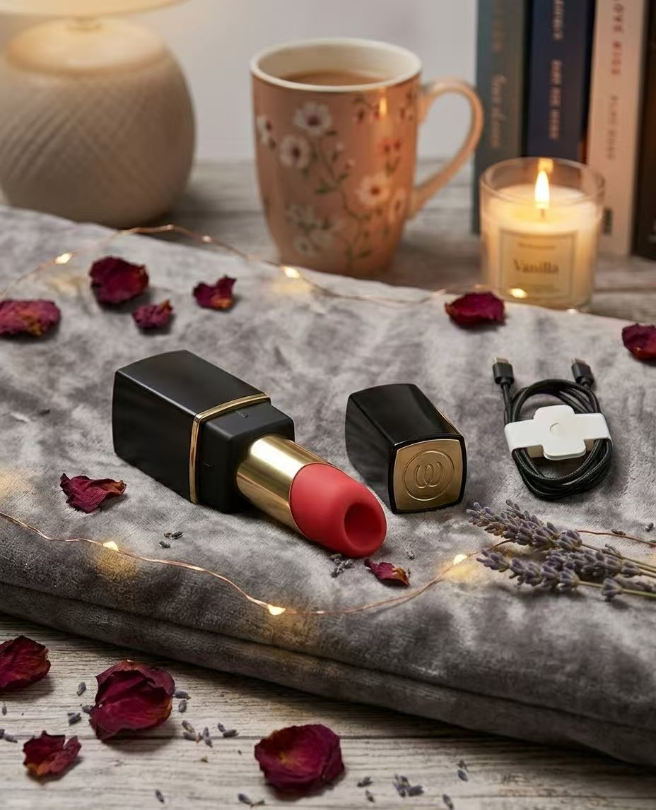 Womanizer Beauty Black/Gold in an intimate warm candlelit still life